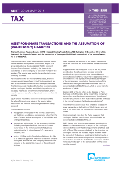 Tax Alert - 30 January 2015