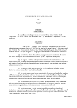 AMENDED AND RESTATED BY-LAWS OF WNET ARTICLE I NO