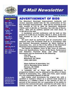 E-Mail Newsletter - CITY OF BLANCHARD