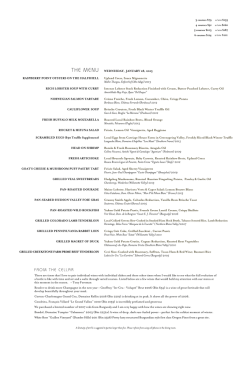 Dinner Menu - Charleston