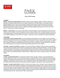 Class of 2019 Finalists ALABAMA Baldwin