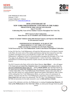 50th anniversary of new york philharmonic concerts in the parks