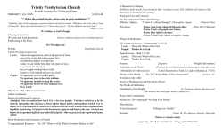 Bulletin for February 1 - Trinity Presbyterian Church