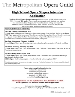HSOSI Application 2015 - The Metropolitan Opera Guild