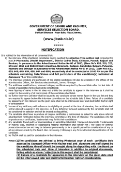 Interview of the shortlisted candidates having qualified