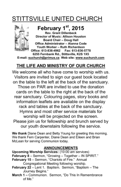 February 1 - Stittsville United Church