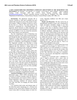 A New Unequilibrated Chondrite Lithology Discovered in the