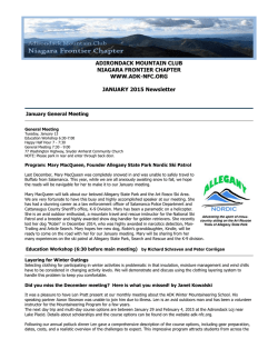 January 2015 - ADK Niagara Frontier Chapter