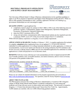 SCM Doctoral Program - College of Business Administration