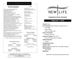Sunday Bulletin - New Life Dresher Church