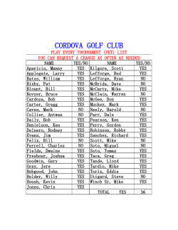 Play Every Tournament (PET)List