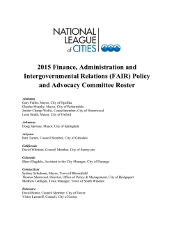 Policy and Advocacy Committee Roster