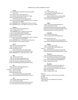 BMWOCSD 2015 EVENTS CALENDAR (Tentative*) January July 1