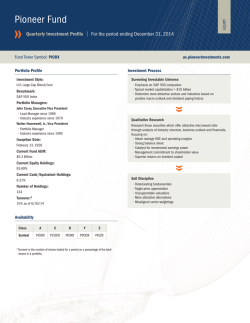 Quarterly Investment Profile