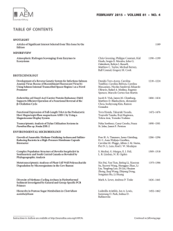 TABLE OF CONTENTS - Applied and Environmental Microbiology