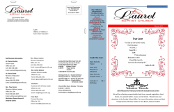 Latest Newsletter - Baptist Church in Greenville SC Laurel Baptist