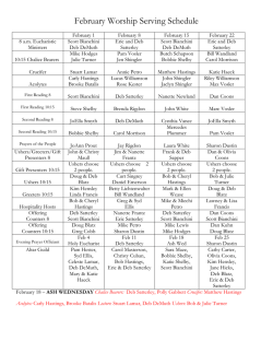 February Worship Serving Schedule