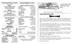 Eastwood Church of Christ Bulletin February 1, 2015