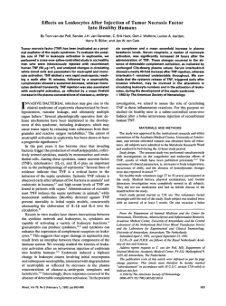 Effects on Leukocytes After Injection of Tumor Necrosis