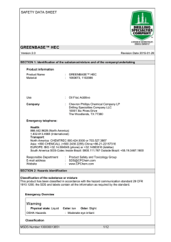 GREENBASE&trade; HEC Warning - Chevron Phillips Chemical Company