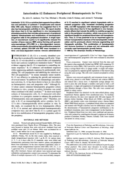 Interleukin-l2 Enhances Peripheral Hematopoiesis In Vivo