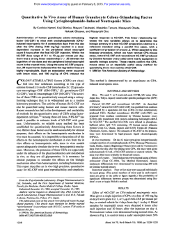 Quantitative In Vivo Assay of Human Granulocyte Colony