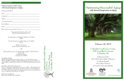 Optimizing Successful Aging - South Carolina College of Pharmacy