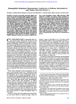 Hemoglobin Stimulates Mononuclear Leukocytes to Release