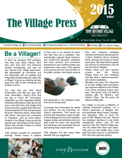 Winter 2015 - The Troy Historic Village