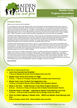Summer 2014 - Maiden Gully Progress Association