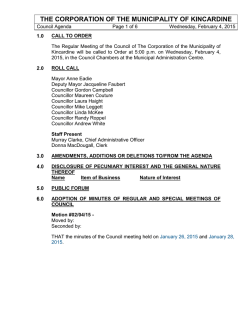 Agenda Package - the Municipality of Kincardine!