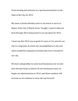 2015 State of the City Address