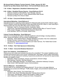 9th Annual North of Boston Tourism Summit &bull; Friday, January 30