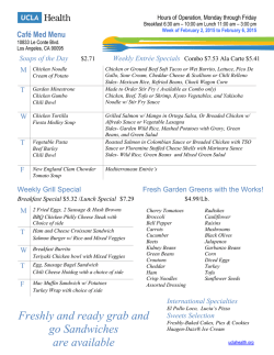 Weekly menu - UCLA Health System