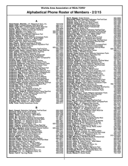 Alphabetical Phone Roster of Members