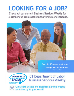 Business Services Weekly - Connecticut Department of Labor