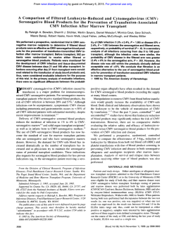 (CMV) Seronegative Blood Products for the Prevention