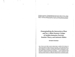 Demarginalizing the Intersection o/Race and Sex:A Black Feminist