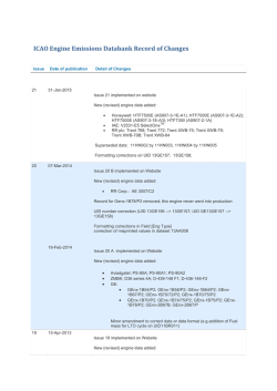 ICAO Engine Emissions Databank Record of Changes