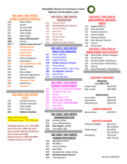 Phone Extensions - Disabilities board of Charleston County