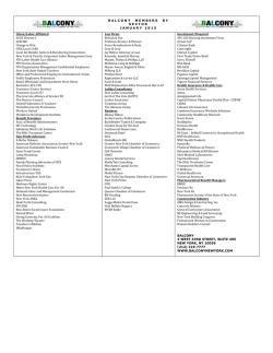 BALCONY MEMBERS BY SECTOR JANUARY 2015 Union/Labor