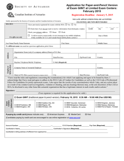 Application Form for paper and pencil exam