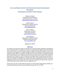 Elite and Mass Support for Foreign Aid versus Government Programs