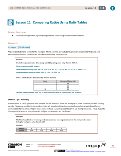 Lesson 11: Comparing Ratios Using Ratio Tables