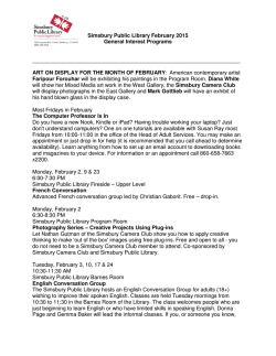 Adult Programming - Simsbury Public Library