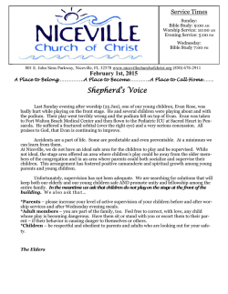 02/01/2015 - Niceville Church of Christ