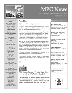 February 2015 - McDonough Presbyterian Church