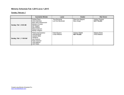 New Ministry Schedule Available