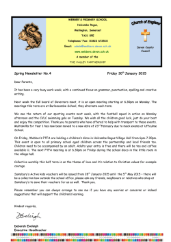 30th January 2015 - Webbers C Of E Primary School