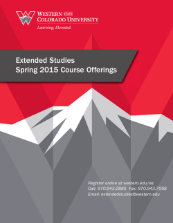 Spring 2015 Extended Studies Course Catalog